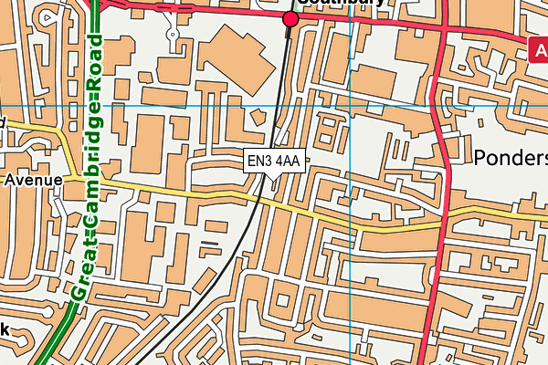 EN3 4AA map - OS VectorMap District (Ordnance Survey)