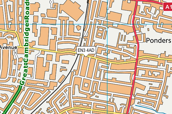 EN3 4AD map - OS VectorMap District (Ordnance Survey)