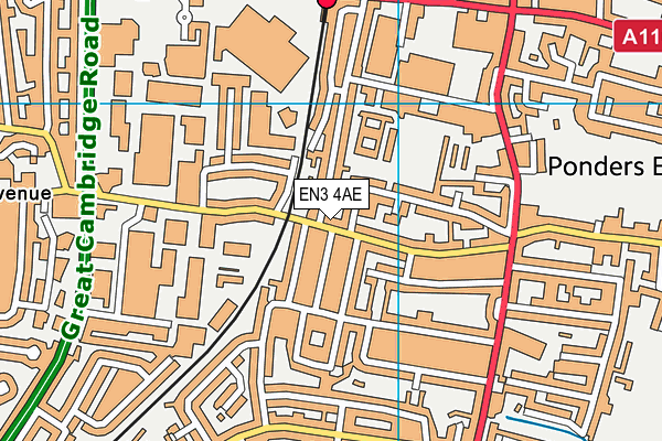 EN3 4AE map - OS VectorMap District (Ordnance Survey)