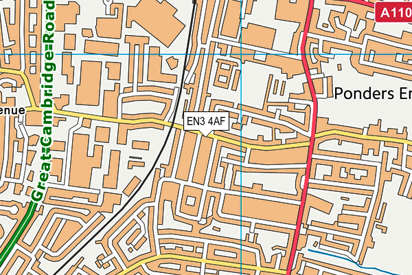 EN3 4AF map - OS VectorMap District (Ordnance Survey)