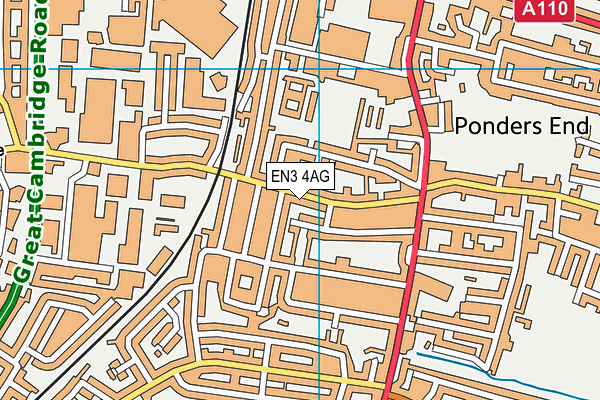 EN3 4AG map - OS VectorMap District (Ordnance Survey)