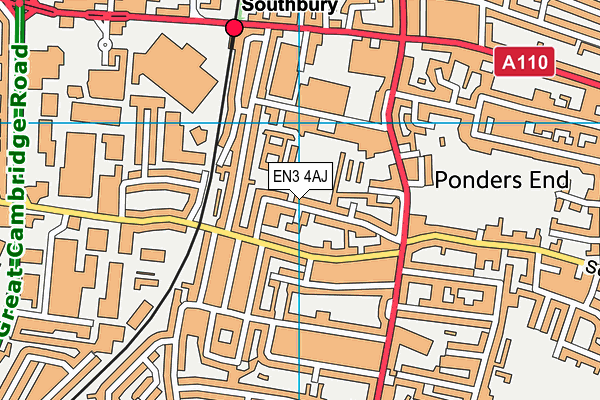 EN3 4AJ map - OS VectorMap District (Ordnance Survey)