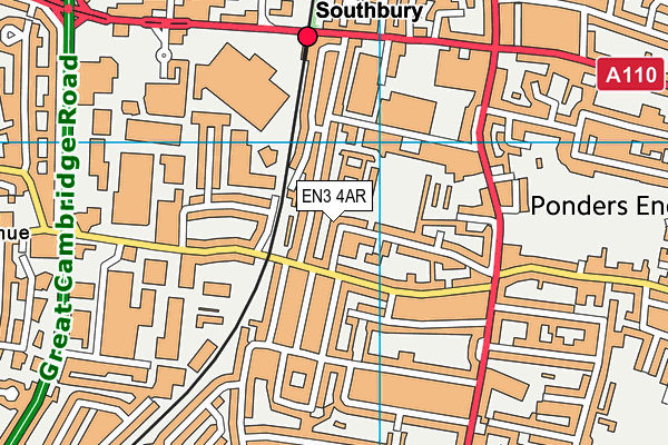 EN3 4AR map - OS VectorMap District (Ordnance Survey)