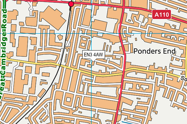 EN3 4AW map - OS VectorMap District (Ordnance Survey)