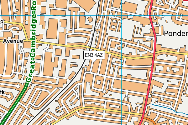 EN3 4AZ map - OS VectorMap District (Ordnance Survey)