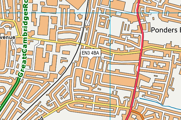 EN3 4BA map - OS VectorMap District (Ordnance Survey)