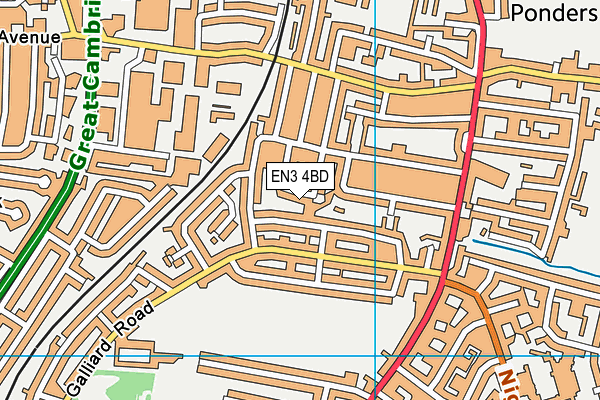 EN3 4BD map - OS VectorMap District (Ordnance Survey)