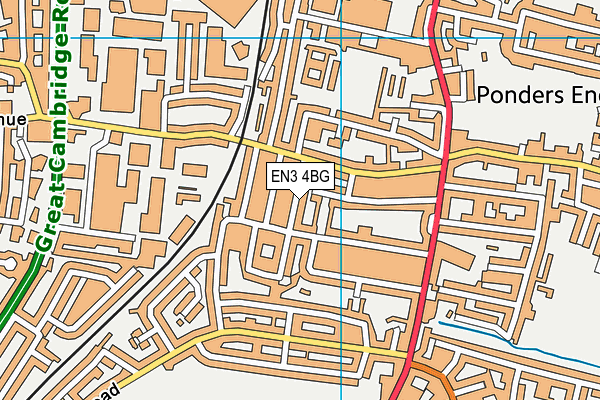 EN3 4BG map - OS VectorMap District (Ordnance Survey)