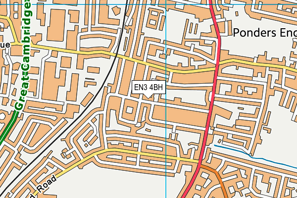 EN3 4BH map - OS VectorMap District (Ordnance Survey)