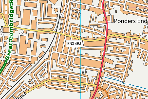EN3 4BJ map - OS VectorMap District (Ordnance Survey)