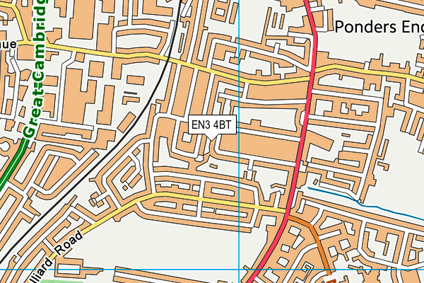 EN3 4BT map - OS VectorMap District (Ordnance Survey)