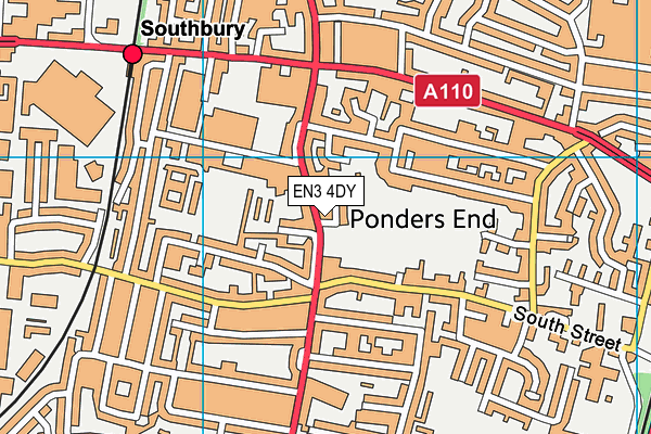 Ponders End Recreation Ground map (EN3 4DY) - OS VectorMap District (Ordnance Survey)