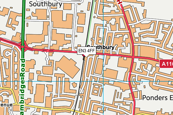 EN3 4FF map - OS VectorMap District (Ordnance Survey)