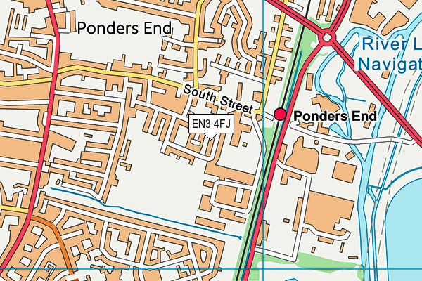 EN3 4FJ map - OS VectorMap District (Ordnance Survey)