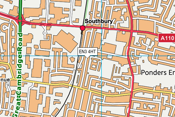 EN3 4HT map - OS VectorMap District (Ordnance Survey)