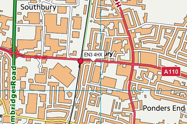 EN3 4HX map - OS VectorMap District (Ordnance Survey)