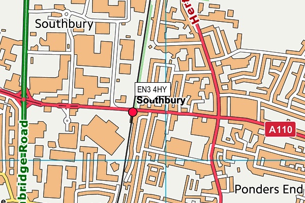 EN3 4HY map - OS VectorMap District (Ordnance Survey)