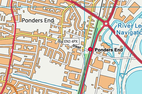 EN3 4PX map - OS VectorMap District (Ordnance Survey)