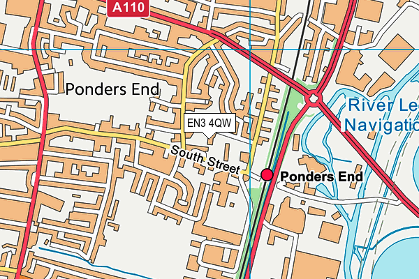 EN3 4QW map - OS VectorMap District (Ordnance Survey)