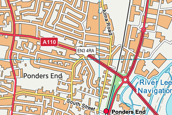 EN3 4RA map - OS VectorMap District (Ordnance Survey)