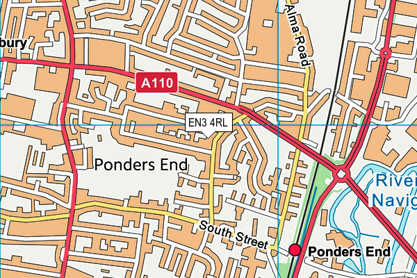 EN3 4RL map - OS VectorMap District (Ordnance Survey)