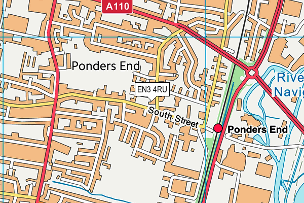 EN3 4RU map - OS VectorMap District (Ordnance Survey)