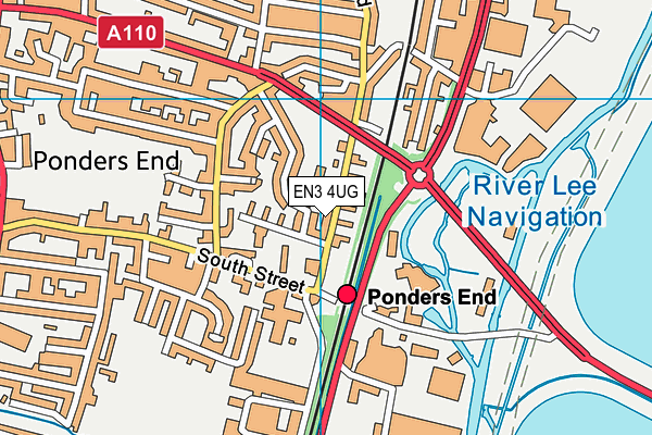 EN3 4UG map - OS VectorMap District (Ordnance Survey)