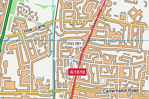EN3 5BY map - OS VectorMap District (Ordnance Survey)