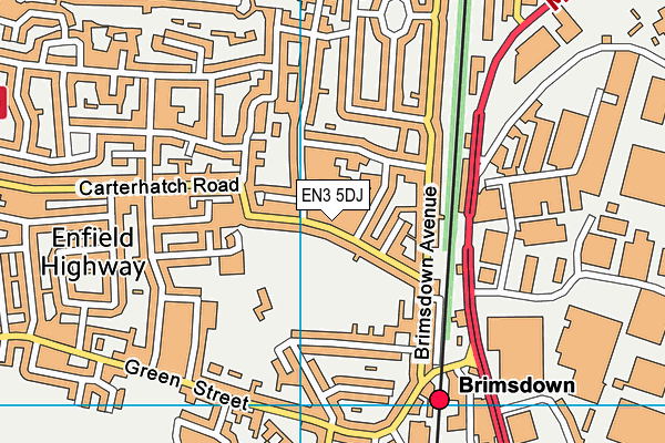 EN3 5DJ map - OS VectorMap District (Ordnance Survey)