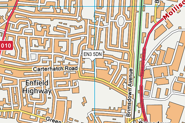 EN3 5DN map - OS VectorMap District (Ordnance Survey)