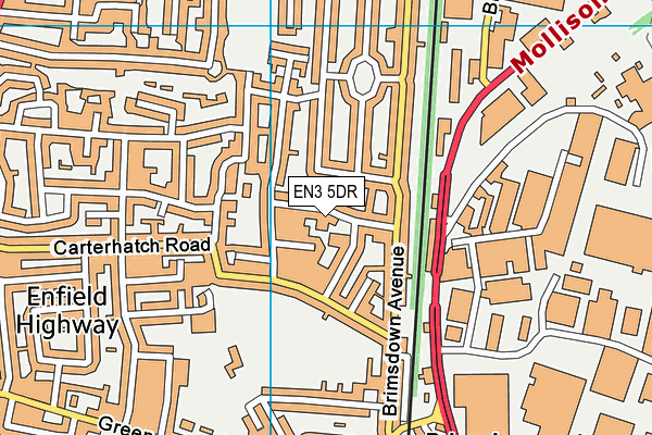 EN3 5DR map - OS VectorMap District (Ordnance Survey)