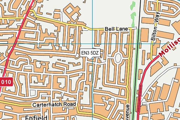 EN3 5DZ map - OS VectorMap District (Ordnance Survey)