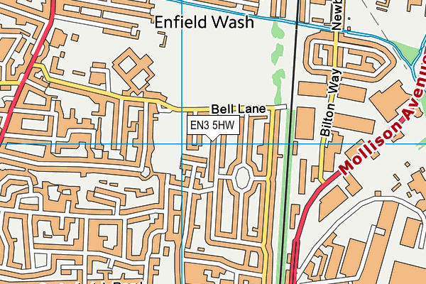EN3 5HW map - OS VectorMap District (Ordnance Survey)