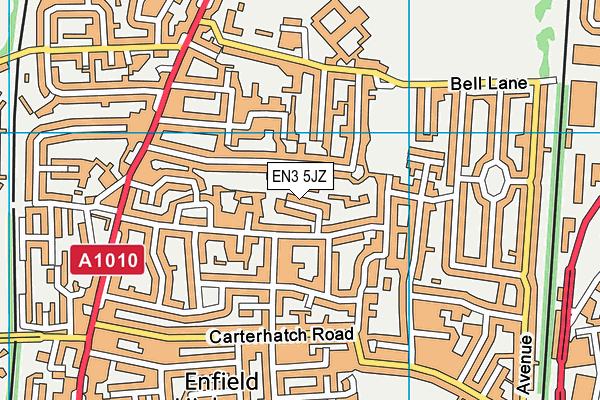 EN3 5JZ map - OS VectorMap District (Ordnance Survey)