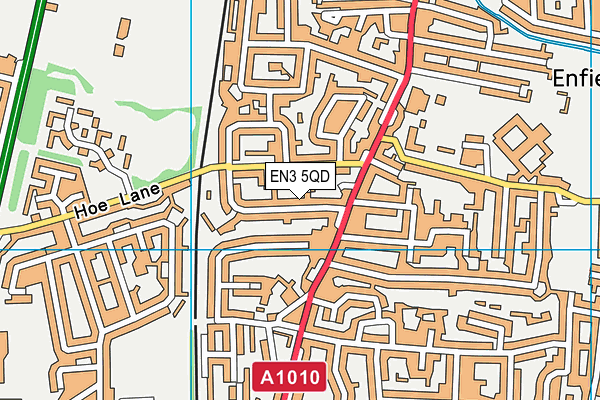 EN3 5QD map - OS VectorMap District (Ordnance Survey)