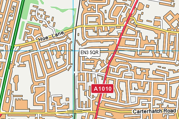 EN3 5QR map - OS VectorMap District (Ordnance Survey)