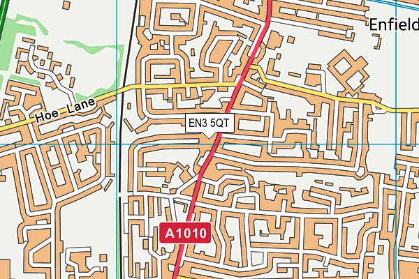 EN3 5QT map - OS VectorMap District (Ordnance Survey)