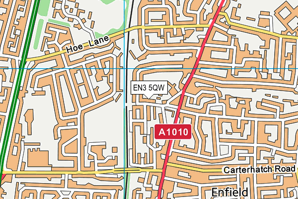 EN3 5QW map - OS VectorMap District (Ordnance Survey)
