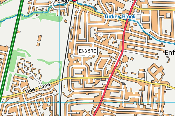 EN3 5RE map - OS VectorMap District (Ordnance Survey)