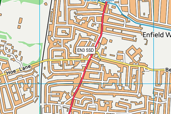 EN3 5SD map - OS VectorMap District (Ordnance Survey)
