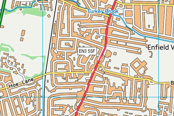 EN3 5SF map - OS VectorMap District (Ordnance Survey)
