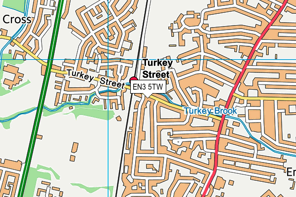 EN3 5TW map - OS VectorMap District (Ordnance Survey)