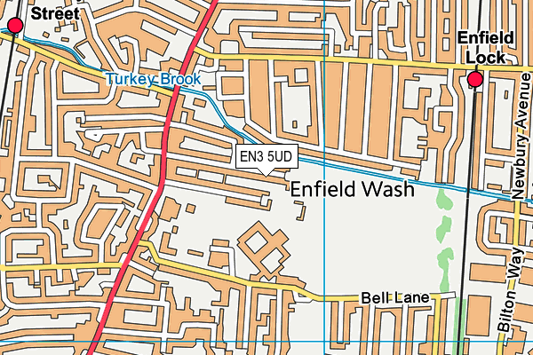EN3 5UD map - OS VectorMap District (Ordnance Survey)