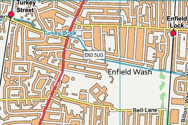 EN3 5UG map - OS VectorMap District (Ordnance Survey)