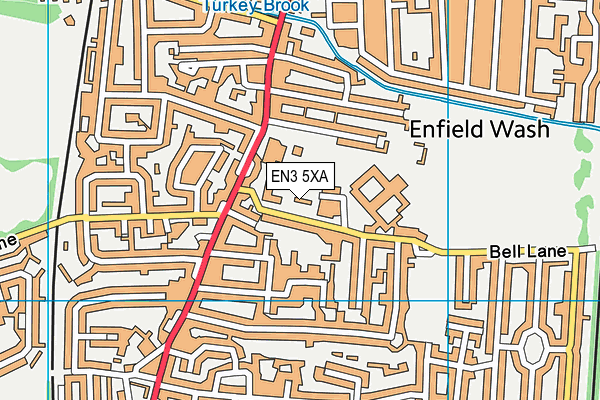 EN3 5XA map - OS VectorMap District (Ordnance Survey)