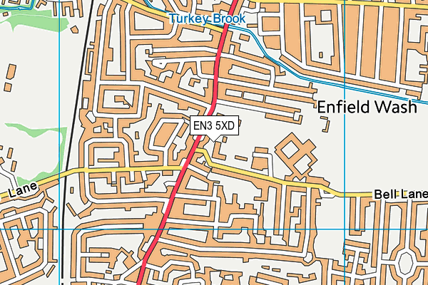 EN3 5XD map - OS VectorMap District (Ordnance Survey)
