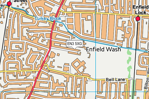 EN3 5XG map - OS VectorMap District (Ordnance Survey)