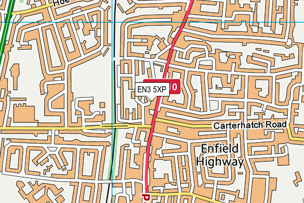 EN3 5XP map - OS VectorMap District (Ordnance Survey)