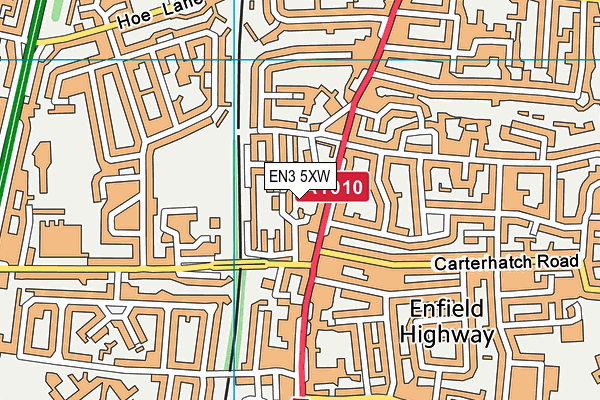 EN3 5XW map - OS VectorMap District (Ordnance Survey)