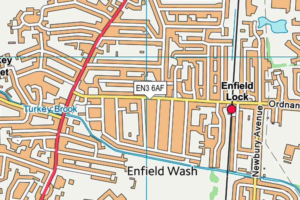 EN3 6AF map - OS VectorMap District (Ordnance Survey)